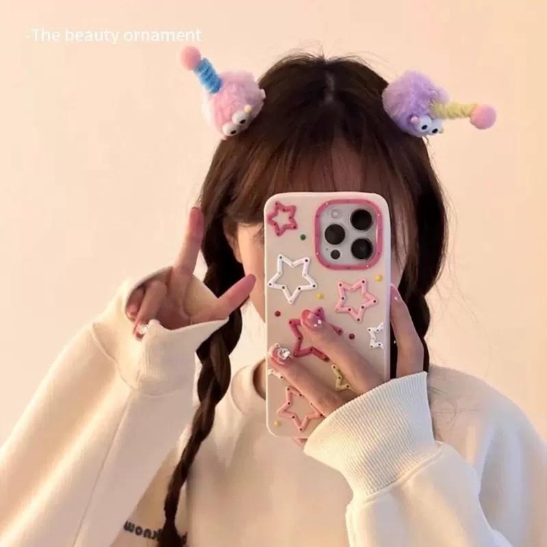 【親子款】可愛髮夾 髮夾 女童髮夾 立體髮夾 天線娃娃髮夾-粉 兒童髮夾 韓國髮夾 毛毛髮夾 卡通髮夾 母女親子款-細節圖4