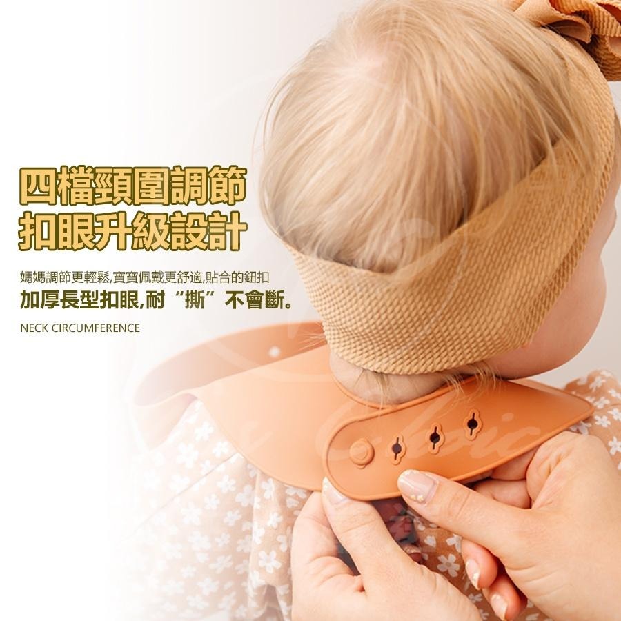 【加厚立體大開口】防水圍兜 矽膠圍兜 吃飯圍兜 圍兜 圍兜兜吃飯 寶寶圍兜-熊熊 副食品【不含BPA】【AC生活嚴選】-細節圖4