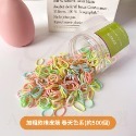 兒童髮圈 髮圈 兒童橡皮筋不咬髮 兒童髮圈罐裝300個-竹節紋奶油三色 小髮圈 幼兒髮圈 不咬髮髮圈 兒童橡皮筋 拇指圈-規格圖9