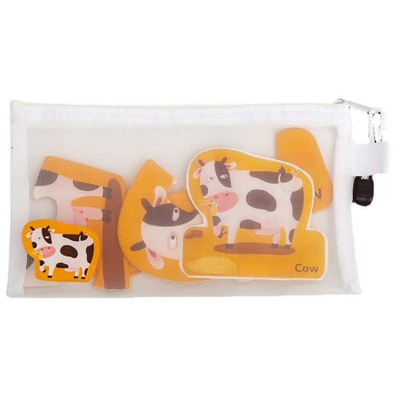 拼圖收納袋 收納袋 玩具收納袋 積木收納袋 網紗小物收納袋-白色A5 小物收納袋 網紗袋 拉鍊收納袋 A4 A6 有拉鍊-細節圖2