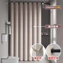 【本月超便宜】浴簾加厚防水防黴 浴簾 防水浴簾 浴簾-仿亞麻升級款-奶茶摩卡防水簾 窗簾浴簾 浴室拉簾 遮光 防霉大孔-規格圖9