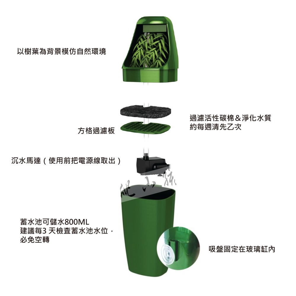 爬蟲流泉飲水器 | 變色龍 傑克森 彩虹 國王 高冠 淨水器 活水機-細節圖2