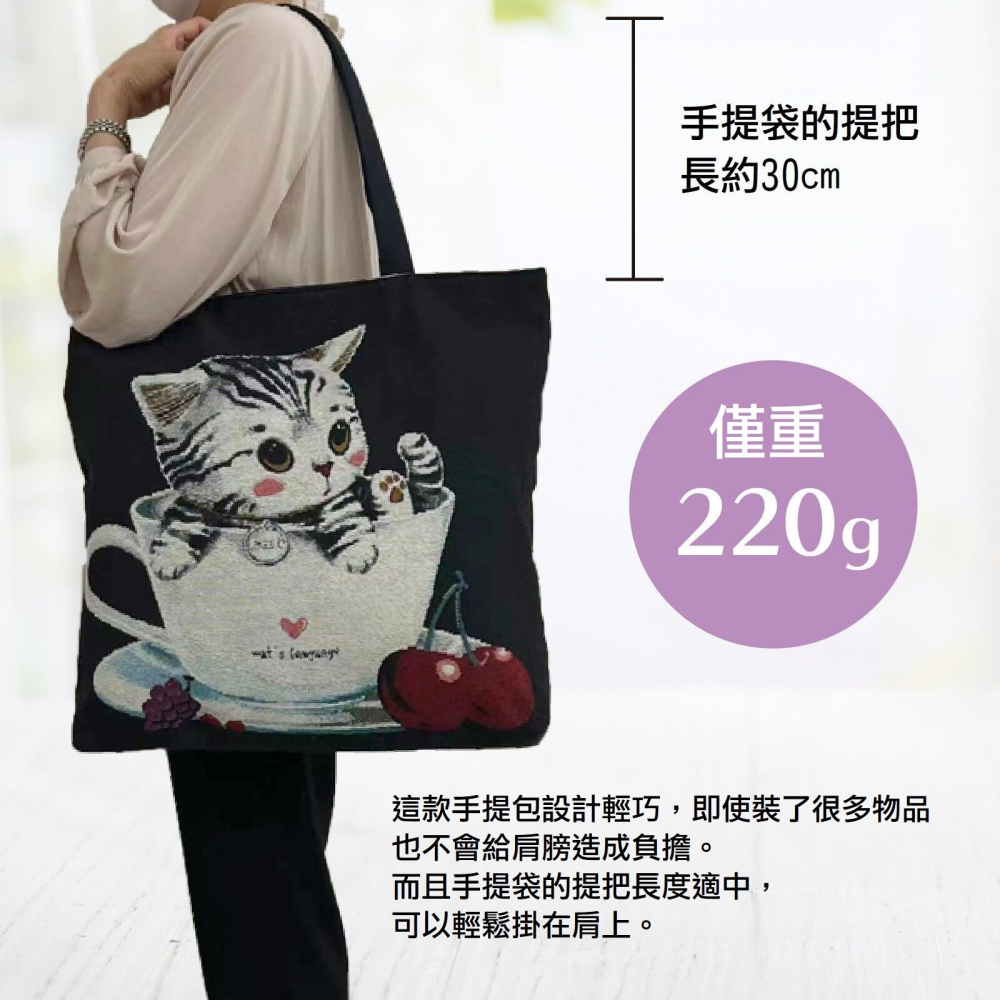 日本可愛貓咪手提布包 外出包 行李包 行李袋 包包 側肩背包 購物袋 手提包 出國旅行旅遊郊遊餐聚上班上學學生皆可使用-細節圖5