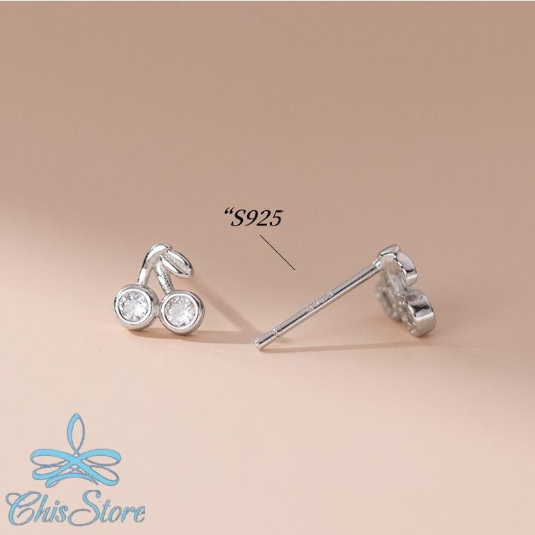 【晶透櫻桃耳環】韓國耳環 925耳環 防過敏耳環 純銀氣質耳環 小眾耳環 女生耳環 可愛耳環 質感耳環 小鑽耳環 改耳夾-細節圖5