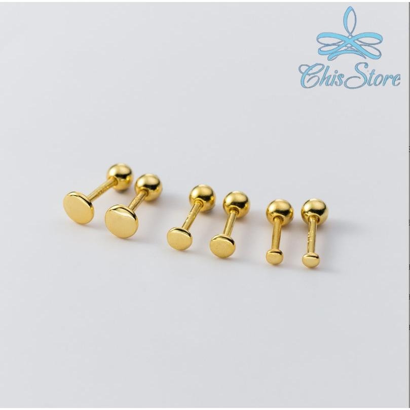 【圓豆純銀鎖珠耳環】純銀925耳環 迷你耳環 防過敏耳環 女生耳環 純銀轉珠耳環 耳珠耳環 簡約耳環 小 2mm耳環鎖式-細節圖3