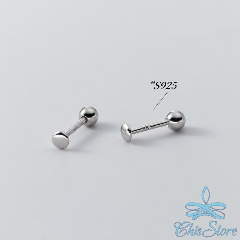 【圓豆純銀鎖珠耳環】純銀925耳環 迷你耳環 防過敏耳環 女生耳環 純銀轉珠耳環 耳珠耳環 簡約耳環 小 2mm耳環鎖式-細節圖5