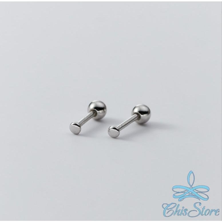 【圓豆純銀鎖珠耳環】純銀925耳環 迷你耳環 防過敏耳環 女生耳環 純銀轉珠耳環 耳珠耳環 簡約耳環 小 2mm耳環鎖式-細節圖6