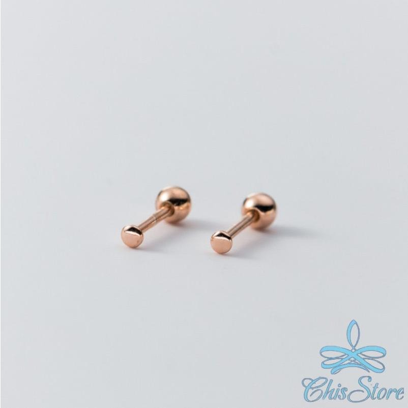 【圓豆純銀鎖珠耳環】純銀925耳環 迷你耳環 防過敏耳環 女生耳環 純銀轉珠耳環 耳珠耳環 簡約耳環 小 2mm耳環鎖式-細節圖7