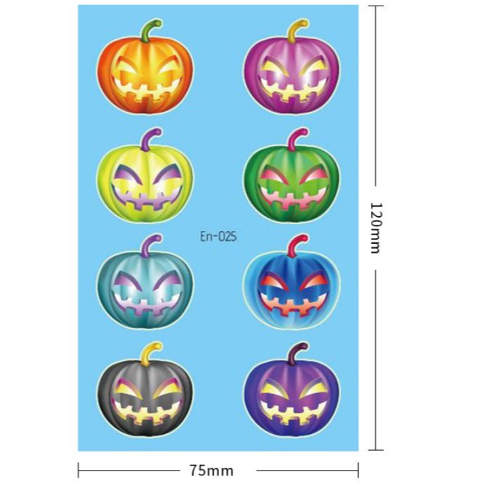【夜光卡通紋身貼紙】螢光紋身貼 萬聖節 骷髏 夜光紋身貼 幽靈 南瓜 紋身貼 吸血鬼 刺青貼紙 變裝 派對 孩童 小孩-細節圖9