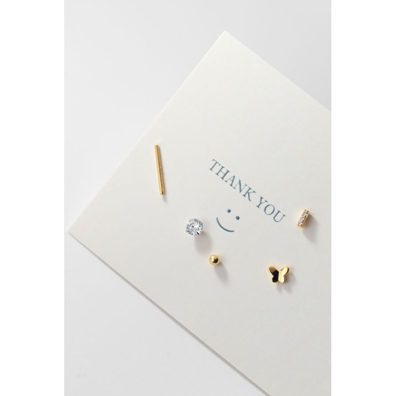 【簡約耳環五件組】韓國耳環 百搭耳環 一週耳環 純銀耳環 一字耳環 耳蝸耳環 小鑽耳環 單邊耳環 防過敏耳環 迷你耳環-細節圖4