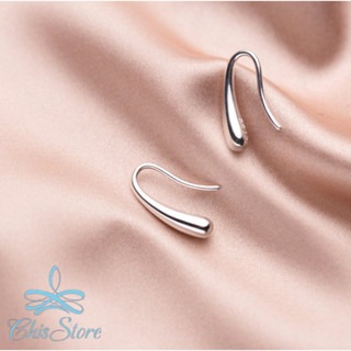 純銀耳環【細流水滴】韓國耳環 水滴耳環 U型耳環 耳掛耳環 女 純銀耳掛 粗細耳環 氣質 黑色耳環 整體純銀 抗過敏耳環-細節圖5