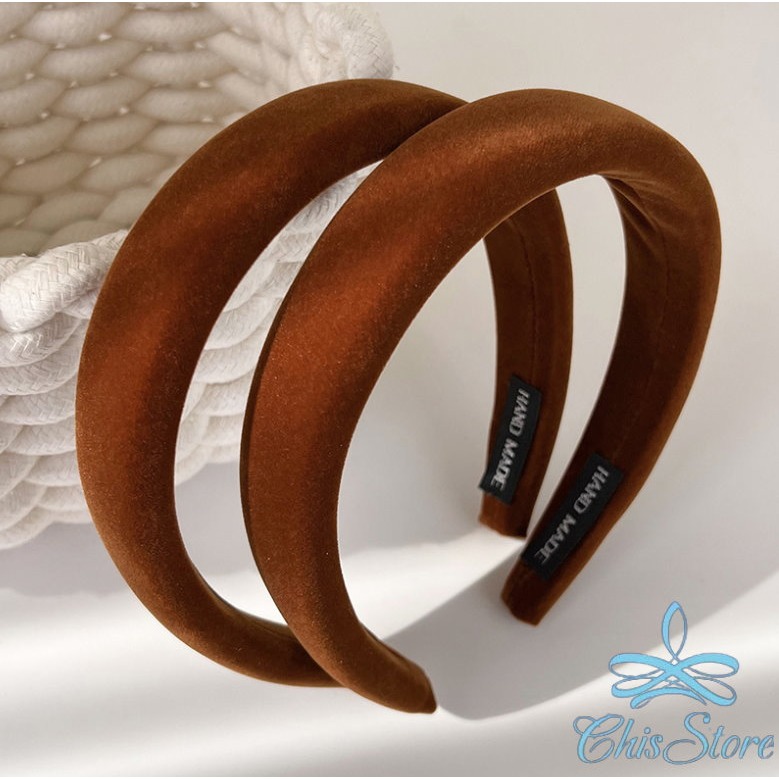 秋冬髮箍【溫暖奶咖色髮箍】法式髮箍 絲絨髮箍 可愛髮箍 寬髮箍 刷毛髮箍 復古髮箍 細髮箍 寬版髮箍 素色髮箍 氣質髮箍-細節圖2