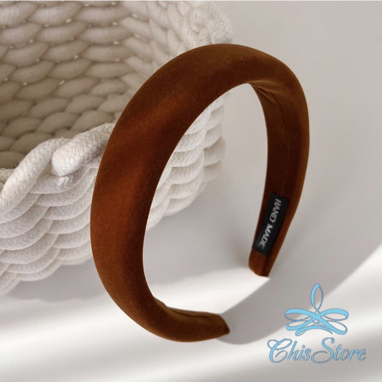 秋冬髮箍【溫暖奶咖色髮箍】法式髮箍 絲絨髮箍 可愛髮箍 寬髮箍 刷毛髮箍 復古髮箍 細髮箍 寬版髮箍 素色髮箍 氣質髮箍-細節圖3
