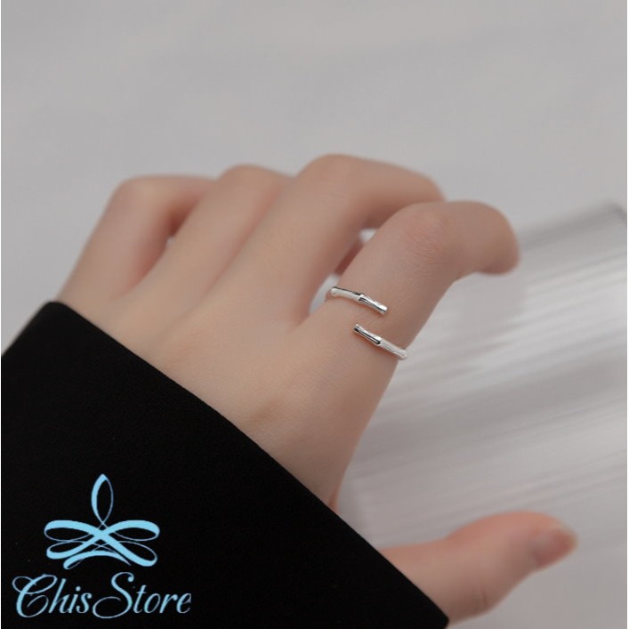 【竹節戒指】韓國戒指 純銀 925 戒指 麻花戒指 波浪戒指 幾何戒指 開口戒指 女生戒指 純銀尾戒 關節戒指 極簡戒指-細節圖2