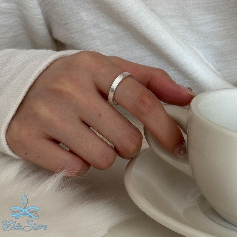 【拉絲霧面戒指】韓戒指 純銀戒指 細戒指 女生戒指 食指戒指 拉絲戒指 霧面戒指 開口戒指 925戒指 寬戒指 百搭戒指-細節圖3