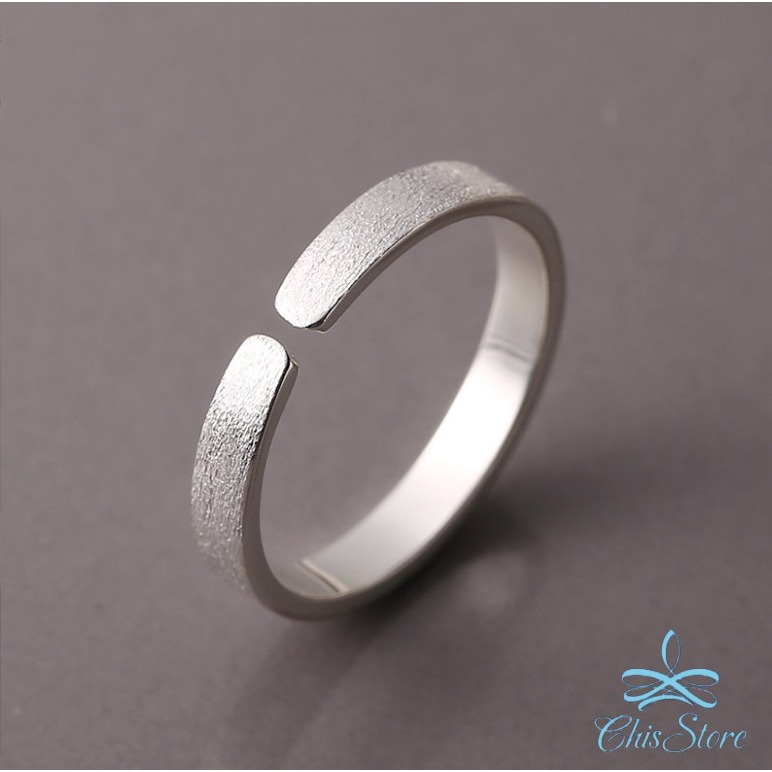 【拉絲霧面戒指】韓戒指 純銀戒指 細戒指 女生戒指 食指戒指 拉絲戒指 霧面戒指 開口戒指 925戒指 寬戒指 百搭戒指-細節圖5