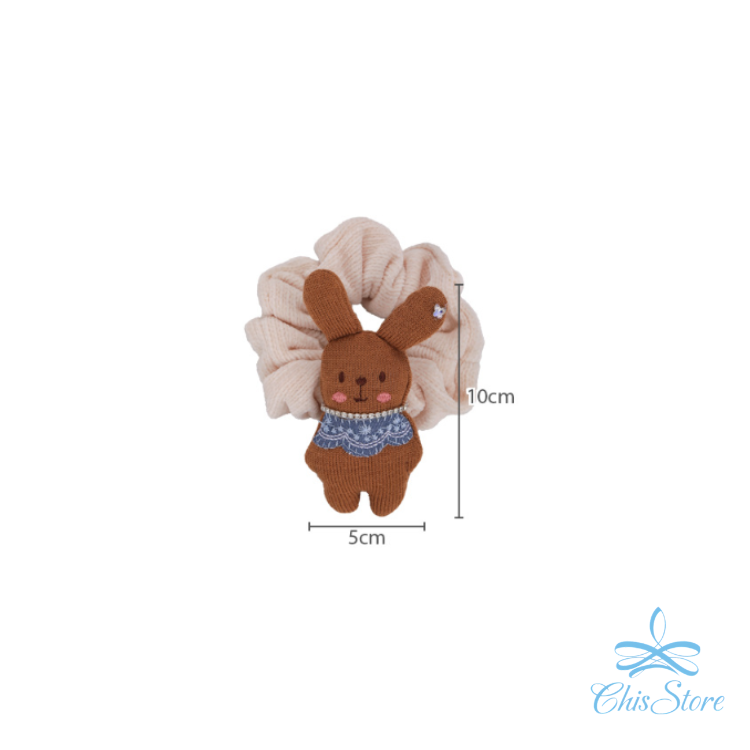CHISSTORE【毛絨兔子髮圈】韓國 小兔子 可愛俏皮 兒童 布偶 大腸髮圈 馬尾 包子頭 公主頭 丸子頭 綁頭髮飾-細節圖7