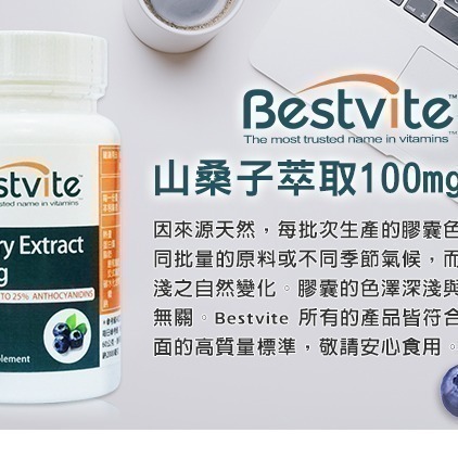【Bestvite】必賜力山桑子萃取膠囊1瓶(60顆/瓶)-細節圖3