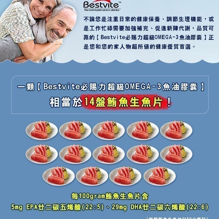 即期品【Bestvite】必賜力超級OMEGA-3魚油膠囊1瓶(120顆) 2027/05-細節圖5