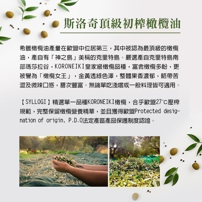 【Syllogi】斯洛奇頂級初榨橄欖油1瓶(750毫升)-細節圖3