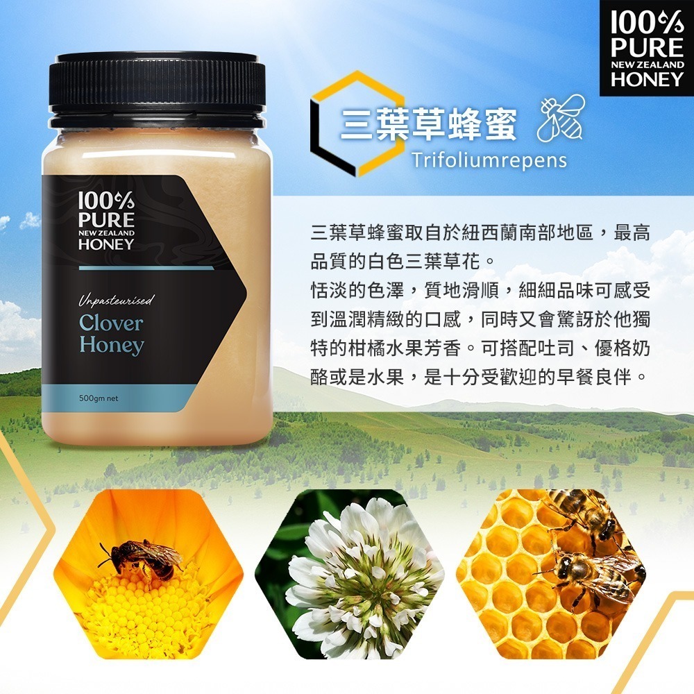 【紐西蘭恩賜】三葉草蜂蜜(500公克/瓶)-細節圖2