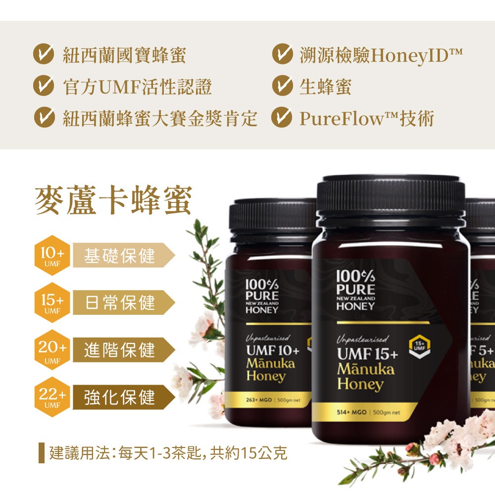【紐西蘭恩賜】麥蘆卡蜂蜜UMF20+ 2瓶組(250公克/瓶) MGO826+/紐西蘭原裝進口/獨麥素/保健蜂蜜-細節圖2