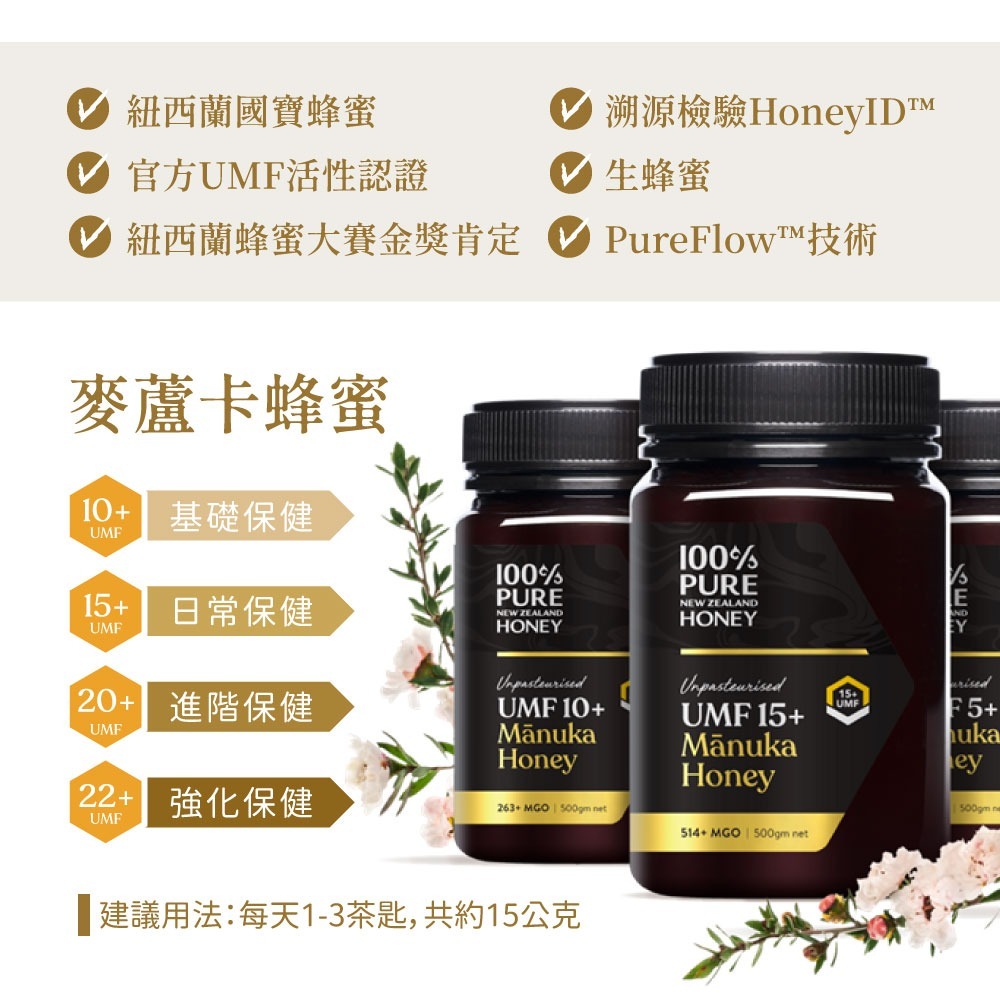 【紐西蘭恩賜】麥蘆卡蜂蜜UMF22+ 2瓶組(250公克/瓶) MGO968+/紐西蘭原裝進口/獨麥素/保健蜂蜜-細節圖2