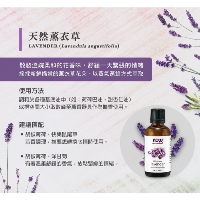 now 薰衣草精油 (59mL) Lavender Oil-細節圖2