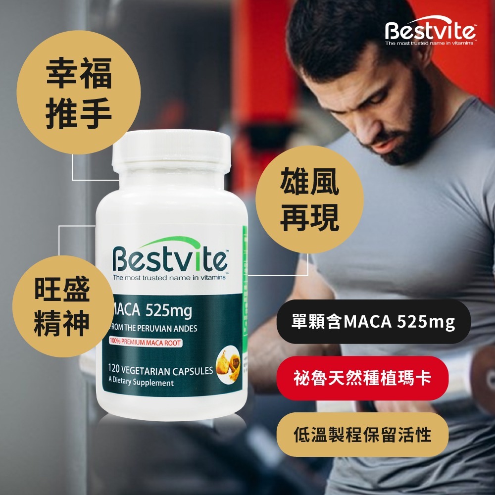 【Bestvite】必賜力瑪卡MACA膠囊2瓶組(120顆/瓶)-細節圖3