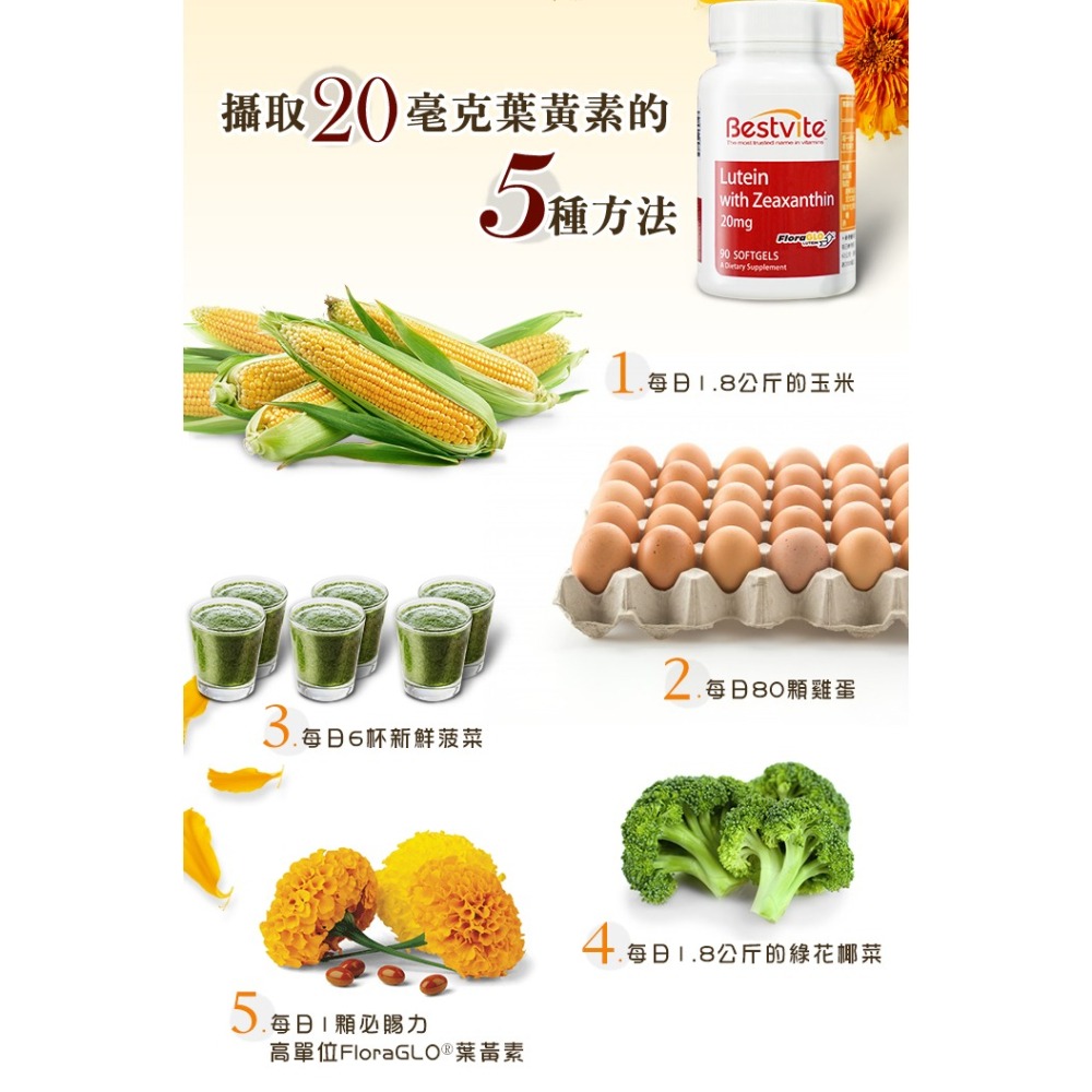 【Bestvite】必賜力專利型葉黃素膠囊2瓶組(90顆/瓶) [FloraGLO專利葉黃素]-細節圖4