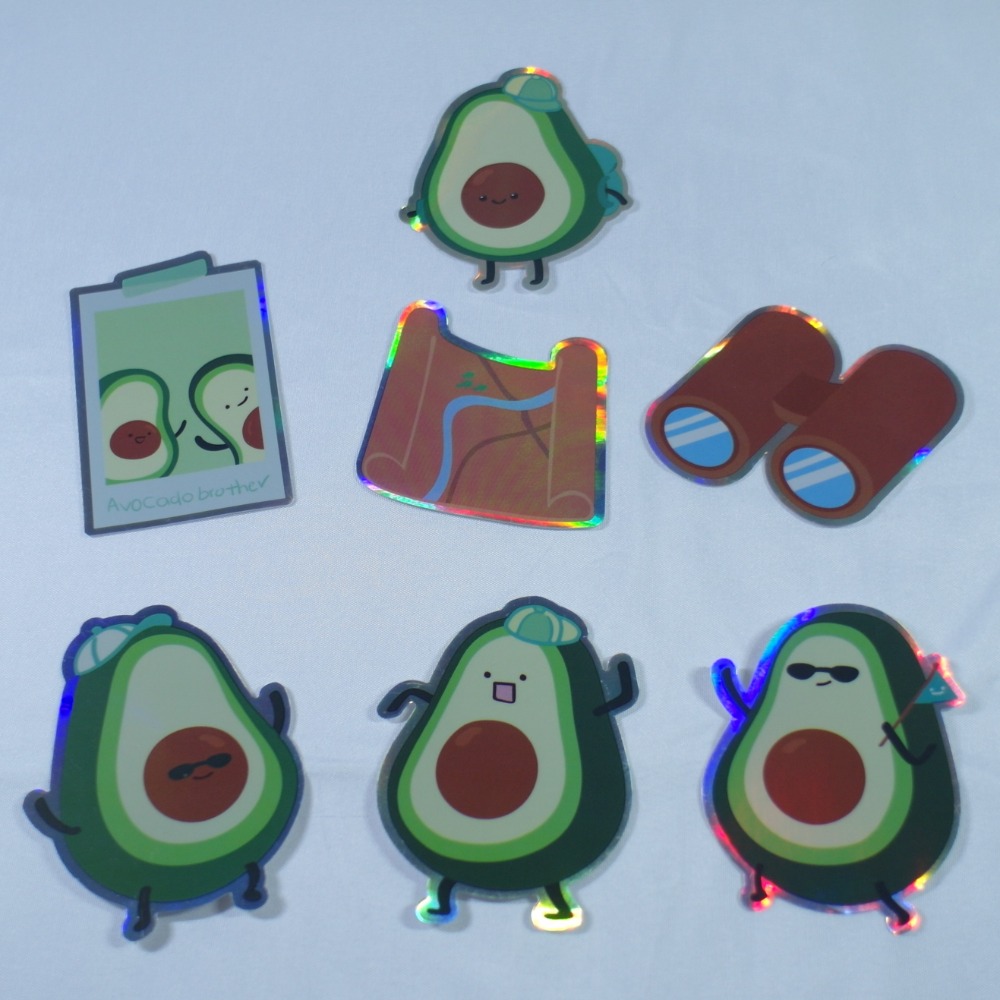 【AVO BROTHER】아보 브라더 七入雷射可重複貼紙組 (共6款)-規格圖2