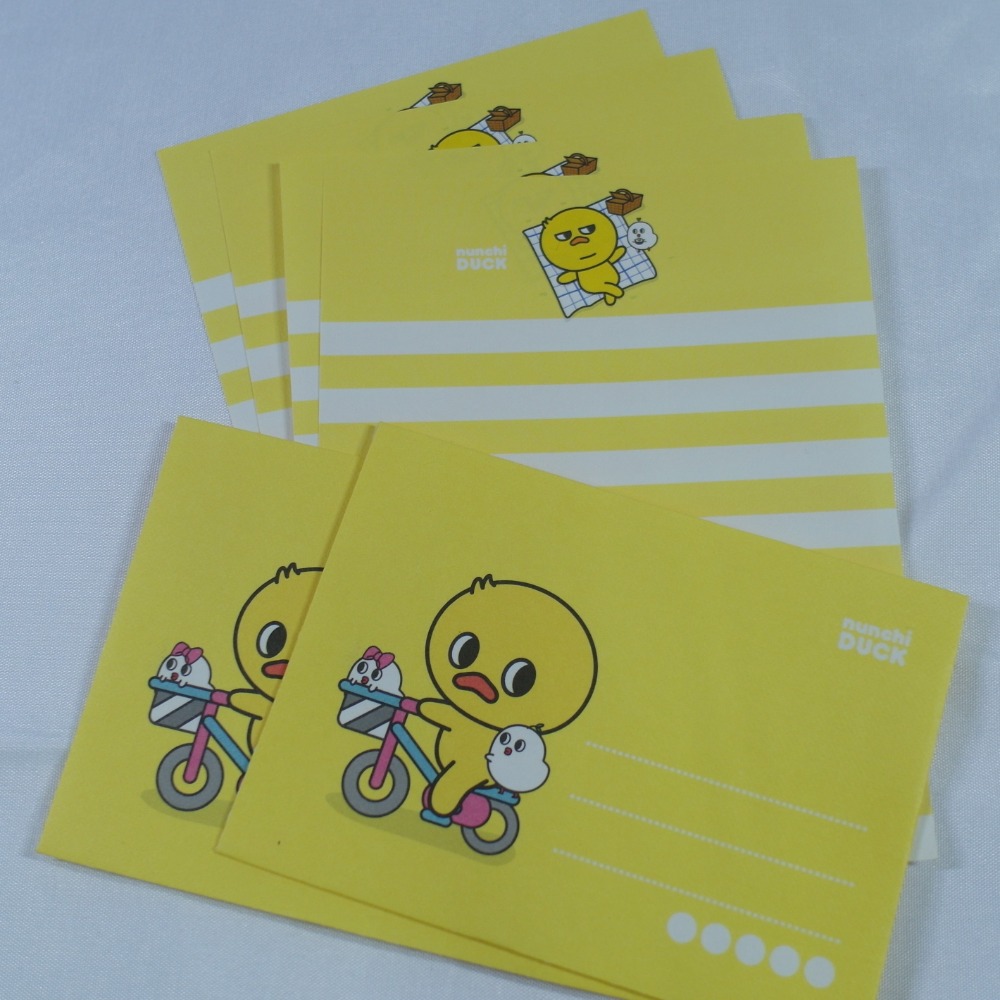 【NUNCHI DUCK】눈치덕 迷你信紙信封組 (共6款)-規格圖1