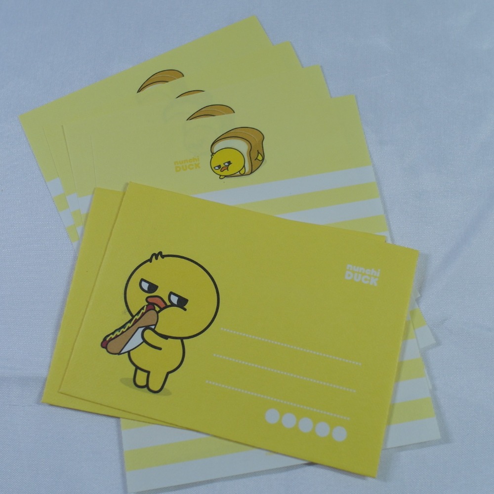 【NUNCHI DUCK】눈치덕 迷你信紙信封組 (共6款)-規格圖1