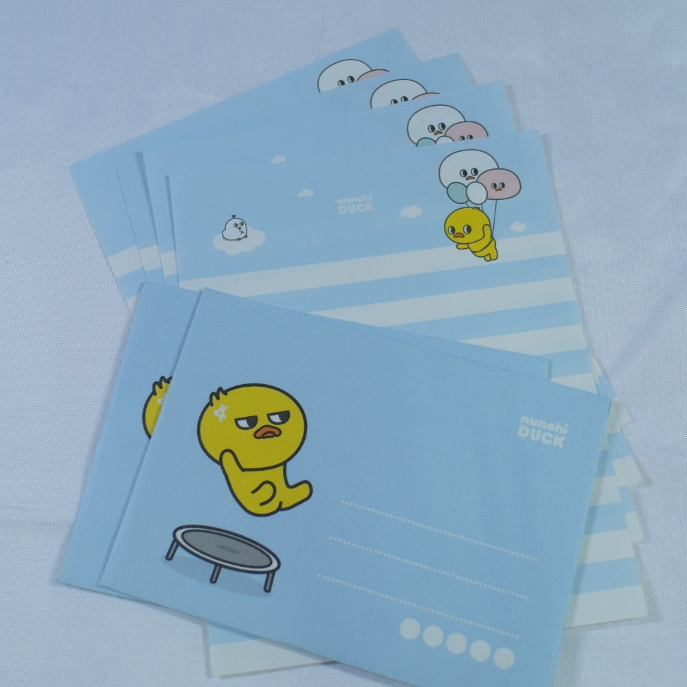 【NUNCHI DUCK】눈치덕 迷你信紙信封組 (共6款)-規格圖1