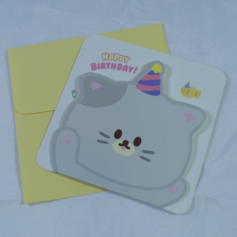 【POCKET FRIENDS】쪼꼬미친구들 迷你生日卡片信封組 (共6款)-規格圖2