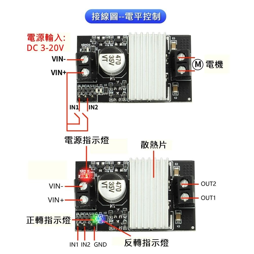 ⚡電世界⚡ 10A 大功率 直流電機驅動模塊 正反轉 PWM 調速調光 寬電壓 XY-MC10 [2000-1026]-細節圖4