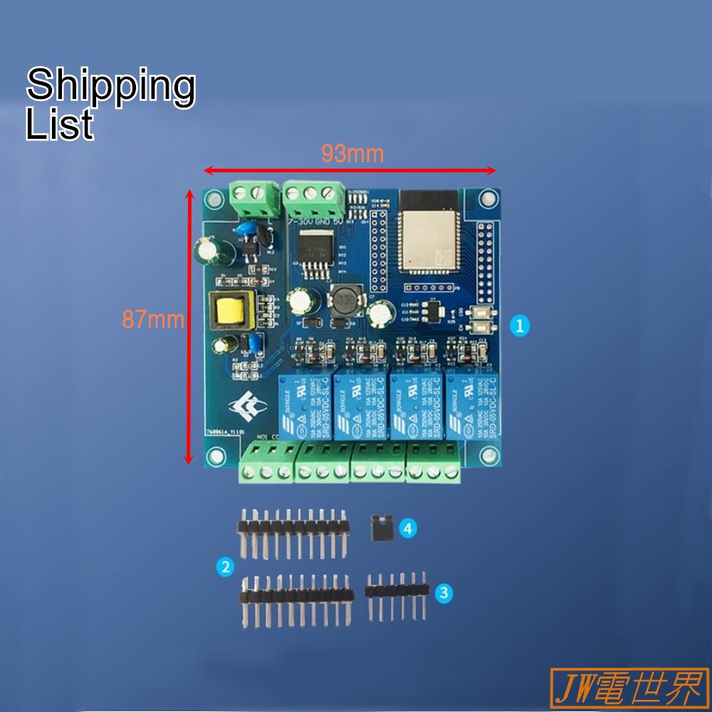 ⚡電世界⚡ ESP32-WROOM WIFI四路繼電器 AC/DC供電 [207-7]-細節圖7