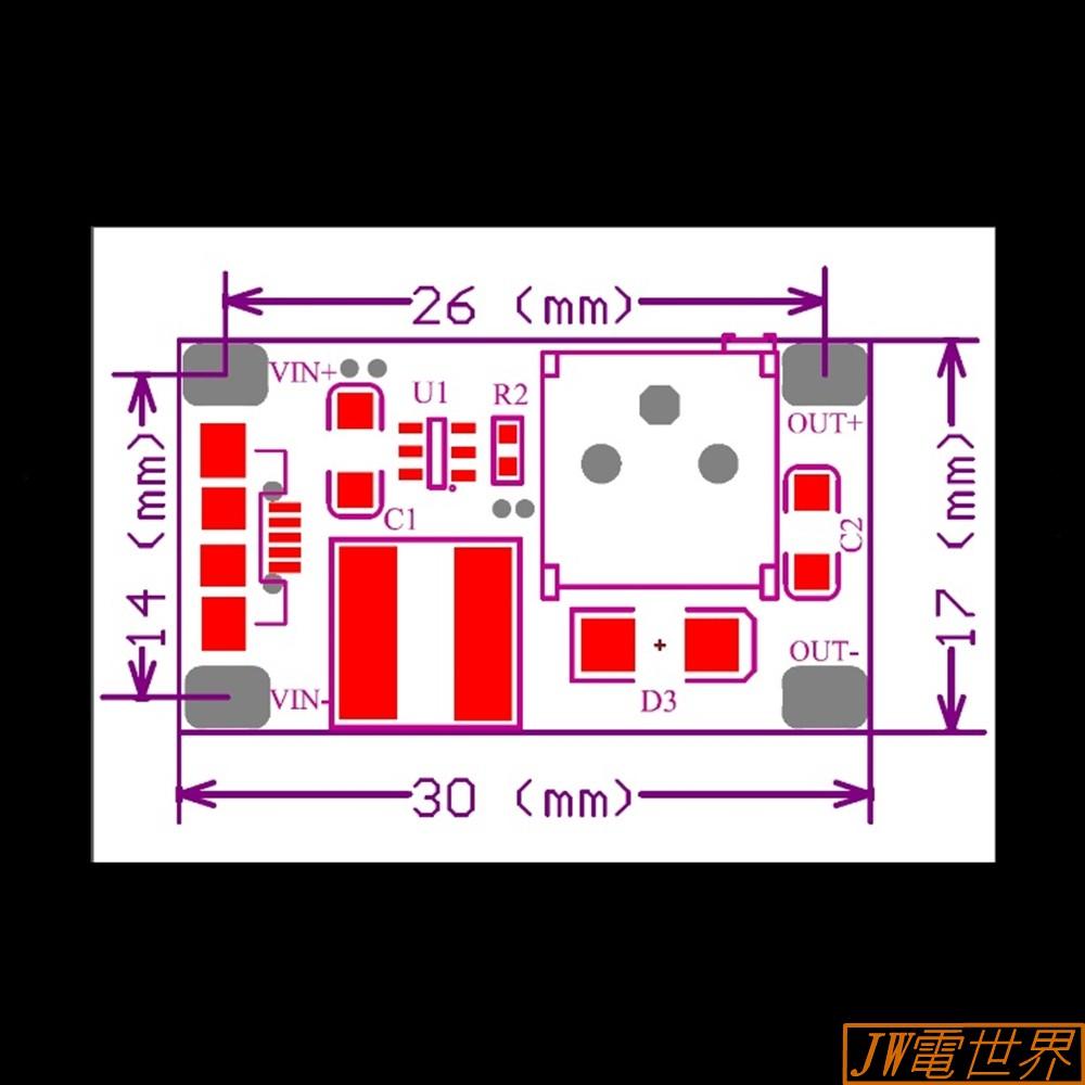 ⚡️電世界⚡️MT3608 DC-DC升壓模塊 2A升壓板 電壓2-24V升5/9/12/-28V [2000-481]-細節圖2
