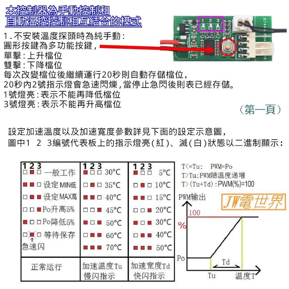 ⚡電世界⚡PWM風扇速度控制板調速器小尺寸機箱機櫃監控49種溫控區 [244-41]-細節圖4