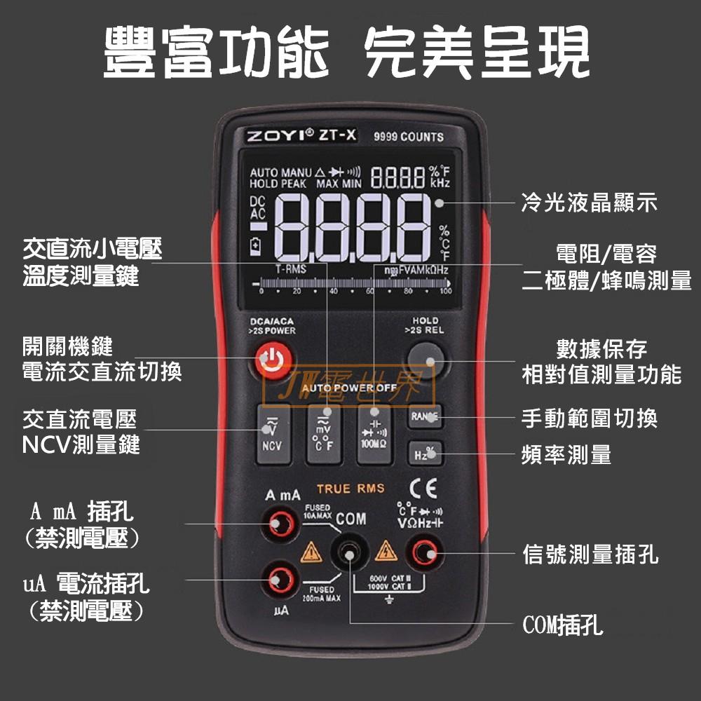 ◀電世界▶ZT-X 數位電表三用電表冷光面板配備NCV 感應 ZOYI ZOTEK 台灣代理 [902-1]-細節圖2