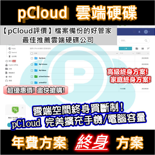 ⚡電世界⚡ pCloud 雲端硬碟 雲端空間 年費方案 終身方案 [1183] 2