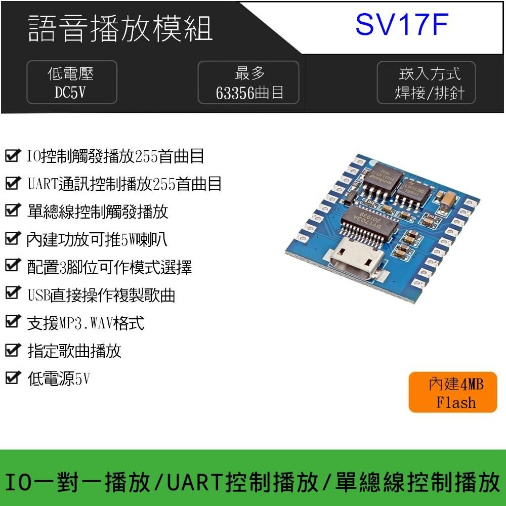 ◀️電世界▶️ 語音播放模組 可推5W喇叭 DC5V DY-SV17F易嵌入 (233-71)-細節圖2