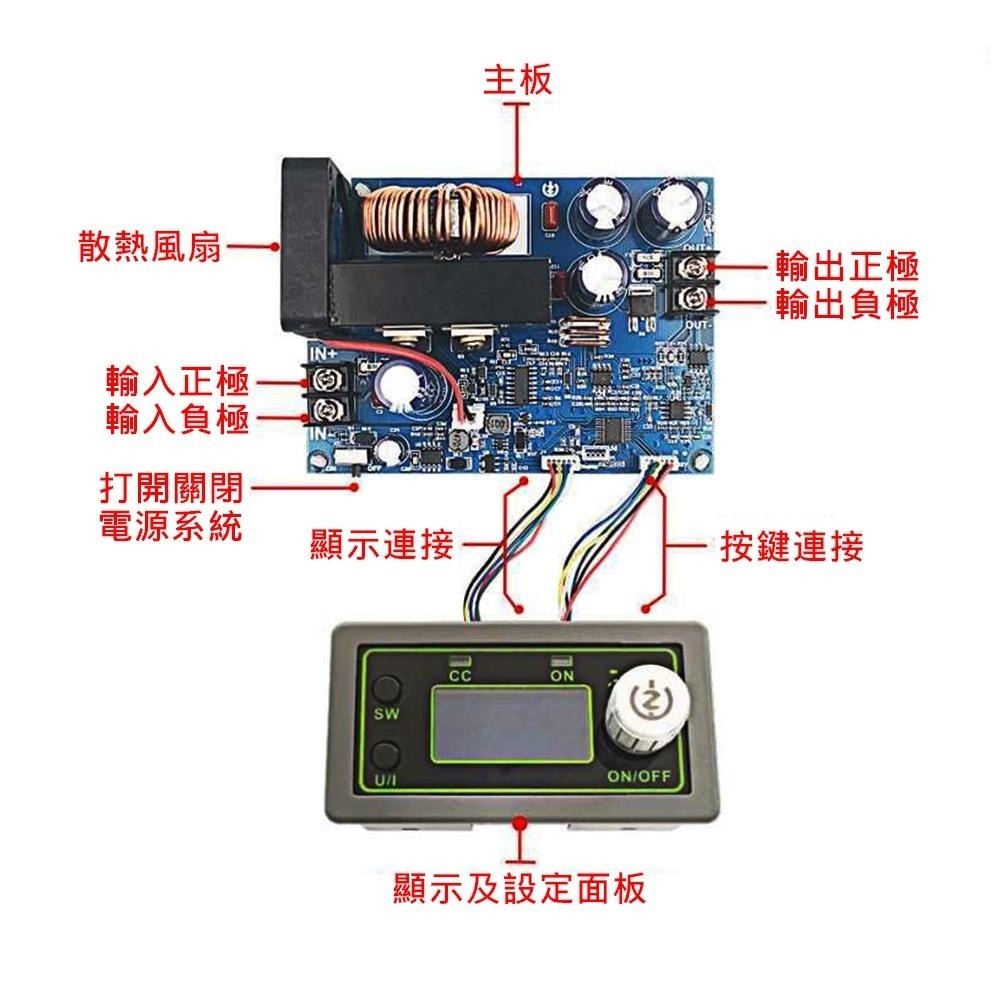 ◀️電世界▶️ 50V20A 1000W 降壓可調電源 電壓電流表 直流穩壓 LCD顯示  WZ5020L (57-03-細節圖2