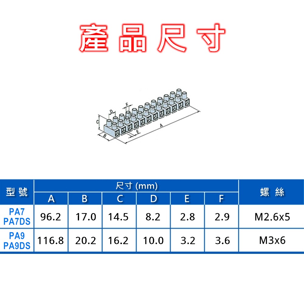 ⚡️電世界⚡️ PA7DS 端子台 加高型 鋼板端子 [1165]-細節圖5