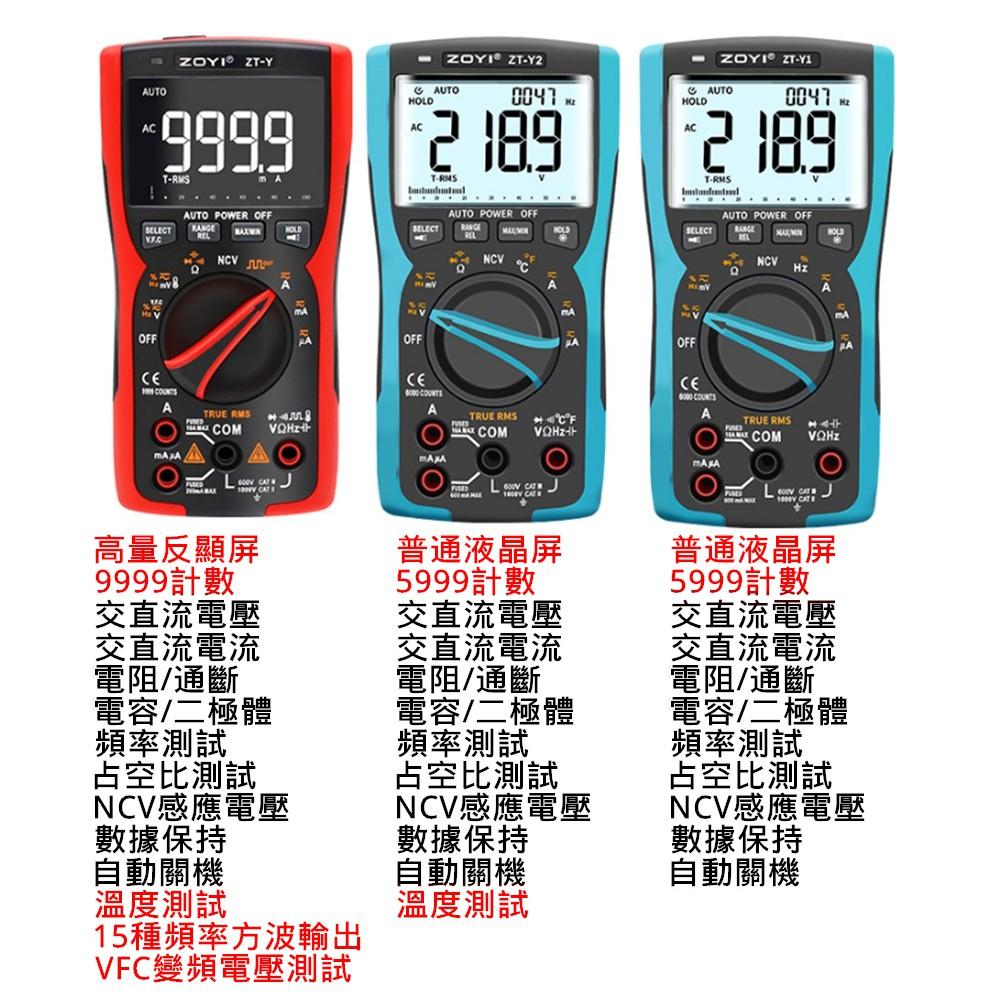 ◀電世界▶ZOYI ZT-Y1 數位電表 6000 高清背光 發光面板 VFC NCV [2000-749]-細節圖3