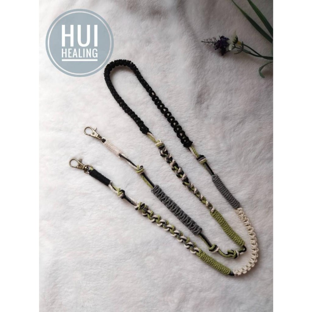 🍒惠療癒★手作 🌿 Hui HeaLing HandMade花邊結 💚新色-來點哇沙咪手機掛繩(固定式/可調整式）-細節圖2