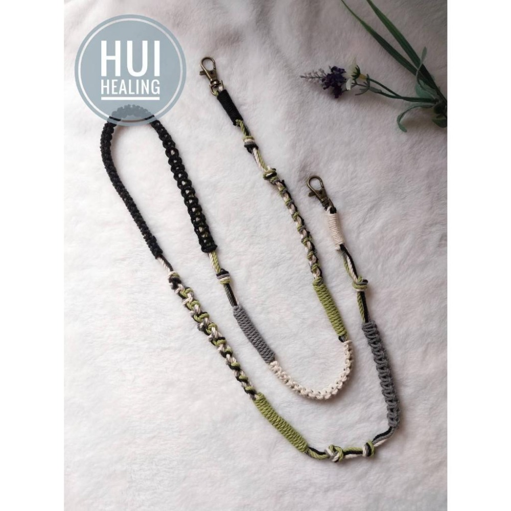 🍒惠療癒★手作 🌿 Hui HeaLing HandMade花邊結 💚新色-來點哇沙咪手機掛繩(固定式/可調整式）-細節圖3