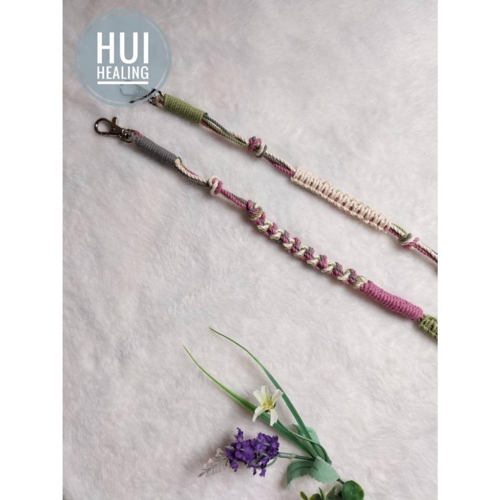 🍒惠療癒★手作 🌿 Hui HeaLing HandMade花邊結 💚新色-夏日冰淇淋手機掛繩(固定式/可調整式）-細節圖4