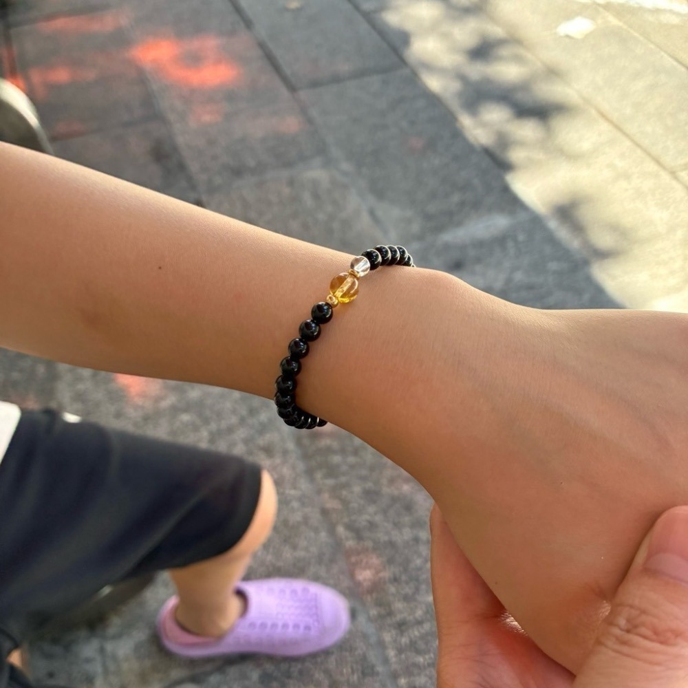 👶【兒童手圍】守護5-7｜4mm細鍊｜避邪手鍊 保平安 農曆七月 擋煞 兒童手鍊 水晶手鍊 黑碧璽⊹SHANES絢⊹-細節圖2