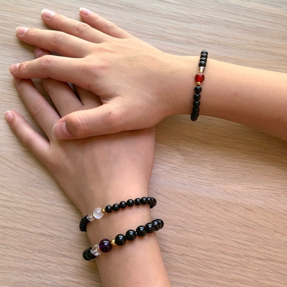 👶【兒童手圍】守護5-7｜4mm細鍊｜避邪手鍊 保平安 農曆七月 擋煞 兒童手鍊 水晶手鍊 黑碧璽⊹SHANES絢⊹-細節圖4